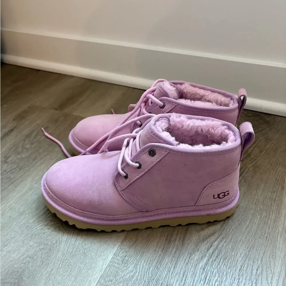 UGG Neumel boots in a primrose pink suede